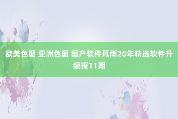 欧美色图 亚洲色图 国产软件风雨20年精选软件升级报11期